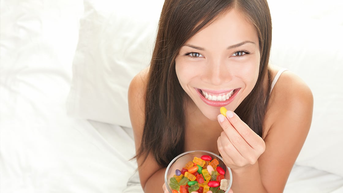 Girl Eating Gummy Bears